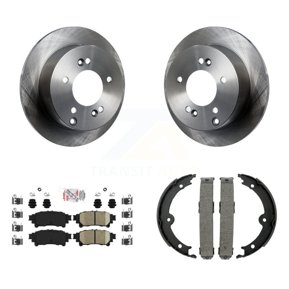 Rear Disc Rotors Ceramic Pads And Parking Brake Shoes Kit For Lexus IS250 K8A-108574