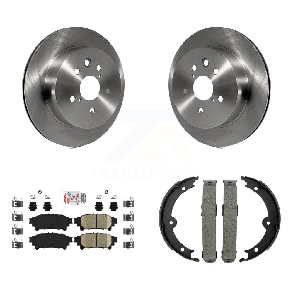 Rear Disc Rotors Ceramic Pads And Parking Brake Shoes Kit For Lexus IS350 IS250 K8A-108575