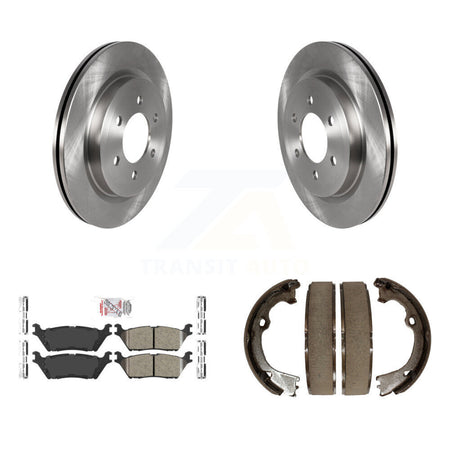 Rear Disc Rotors Ceramic Pads And Parking Brake Shoes Kit For Ford F-150 K8A-108591