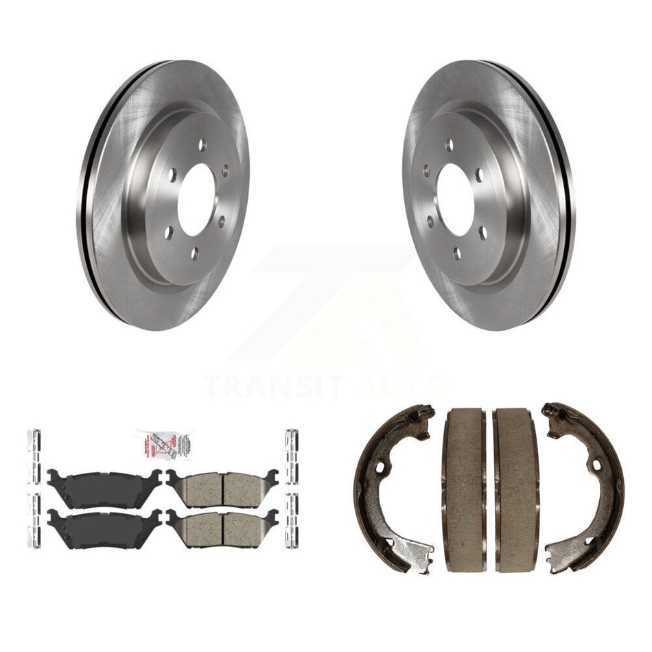 Rear Disc Rotors Ceramic Pads And Parking Brake Shoes Kit For Ford F-150 K8A-108591