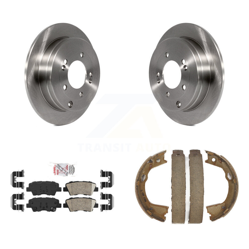 Rear Disc Rotors Ceramic Pads Parking Brake Shoes Kit For 2010 Hyundai Azera To 07 06 09 K8A-108595