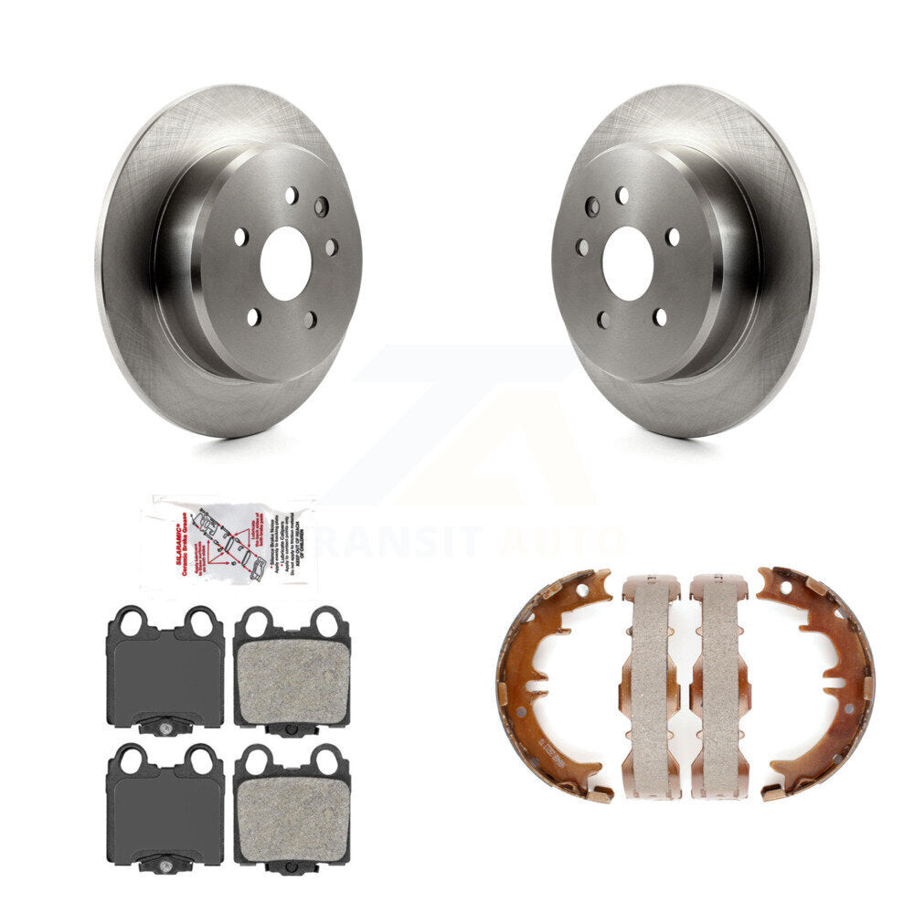 Rear Disc Rotors Semi-Metallic Pads & Parking Shoes Kit For Lexus SC430 IS300 GS300 GS400 K8A-108603
