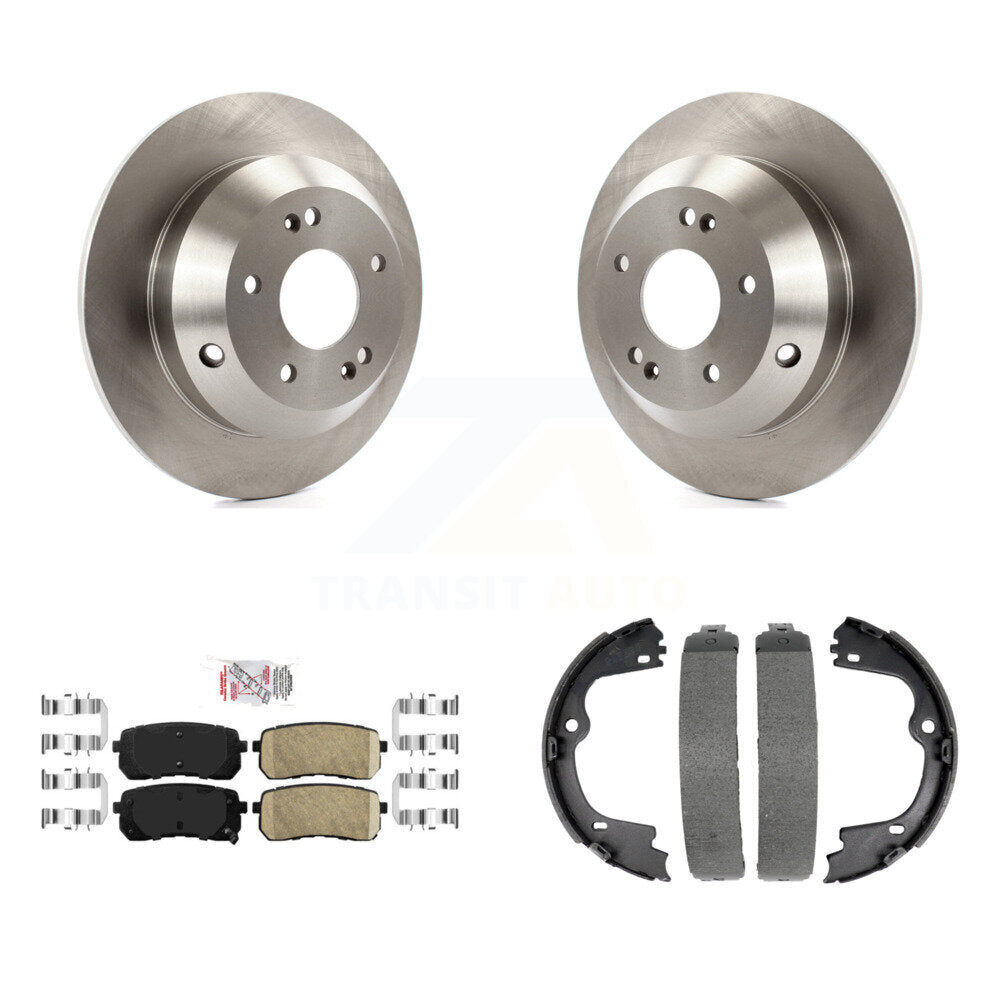 Rear Disc Rotors Ceramic Pads And Parking Brake Shoes Kit For Kia Sedona K8A-108605