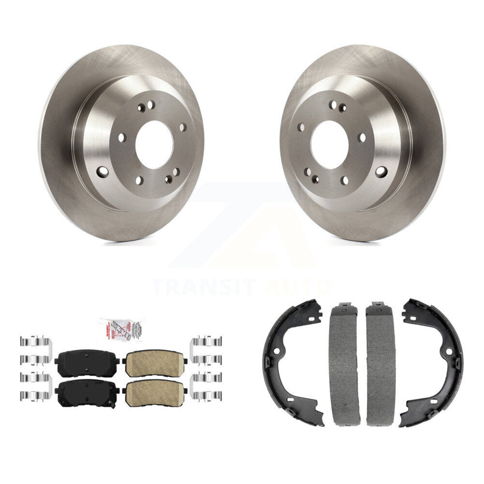 Rear Disc Rotors Ceramic Pads And Parking Brake Shoes Kit For Kia Sedona K8A-108605