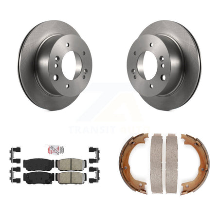 Rear Disc Rotors Semi-Metallic Pads And Parking Brake Shoes Kit For 2003-2006 Kia Sorento K8A-108606