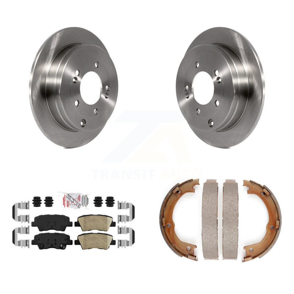 Rear Disc Rotors Ceramic Pads And Parking Brake Shoes Kit For 2007-2009 Kia Amanti K8A-108611