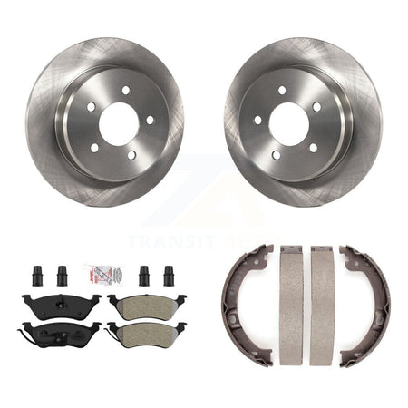 Rear Disc Rotors Semi-Metallic Pads Parking Shoes Kit For Dodge Grand Caravan Chrysler & K8A-108616