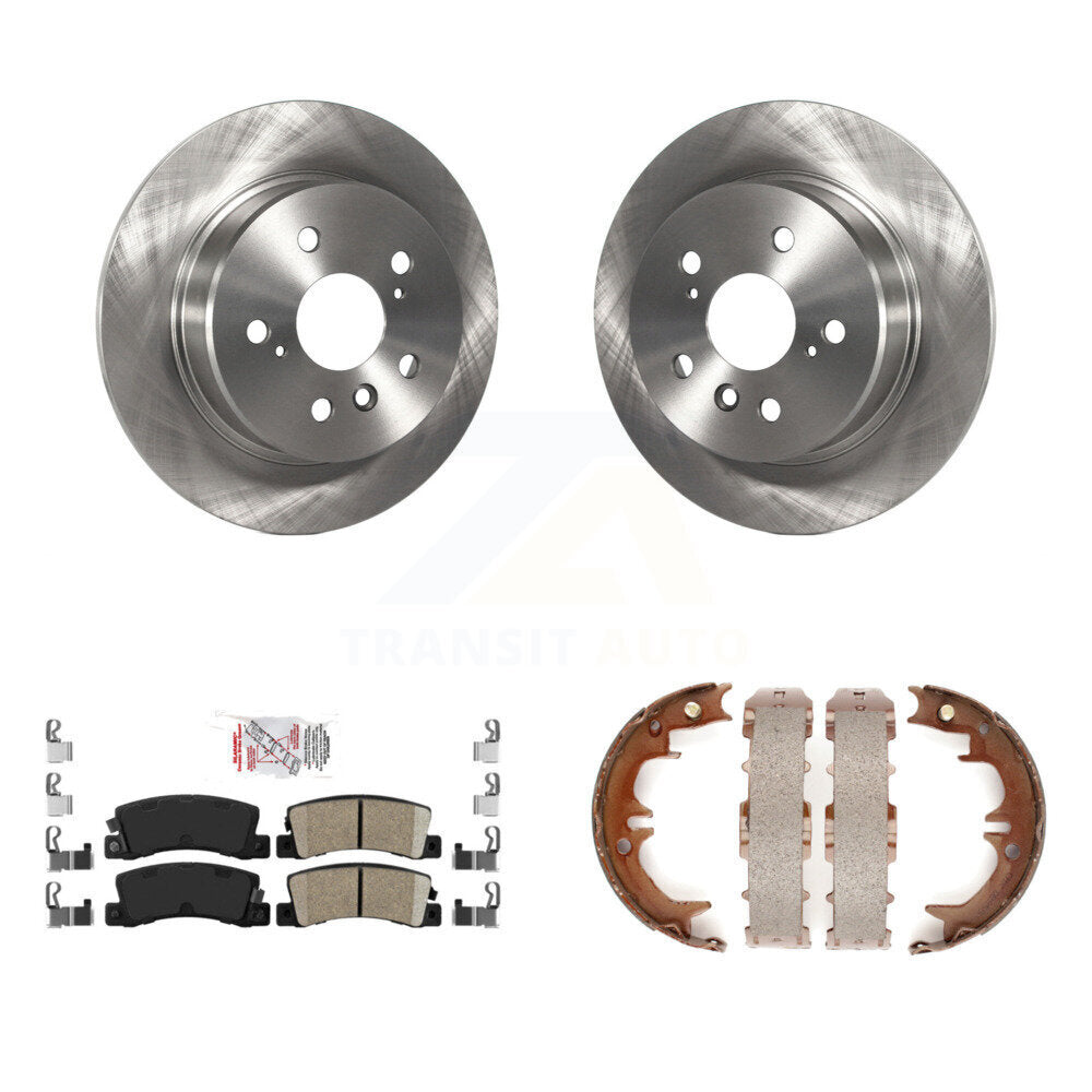 Rear Disc Rotors Ceramic Pads And Parking Brake Shoes Kit For 1999-2003 Lexus RX300 AWD K8A-108620
