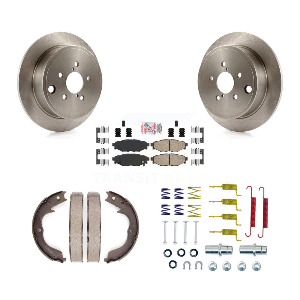 Rear Disc Rotors Ceramic Pads Parking Brake Shoes Hardware Kit For Subaru Outback Legacy K8A-108623