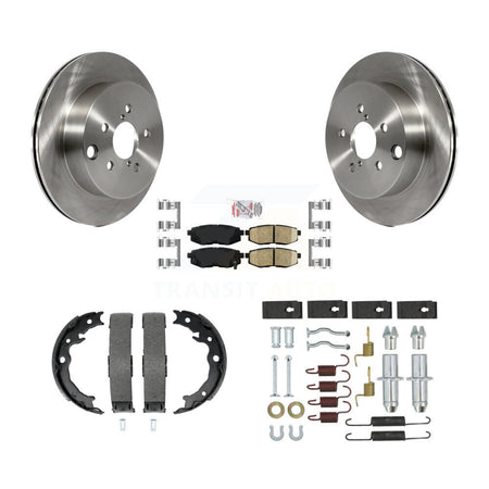 Rear Disc Rotors Ceramic Pads Parking Shoes & Hardware Kit For 14-18 Subaru Forester 2.0L K8A-108625