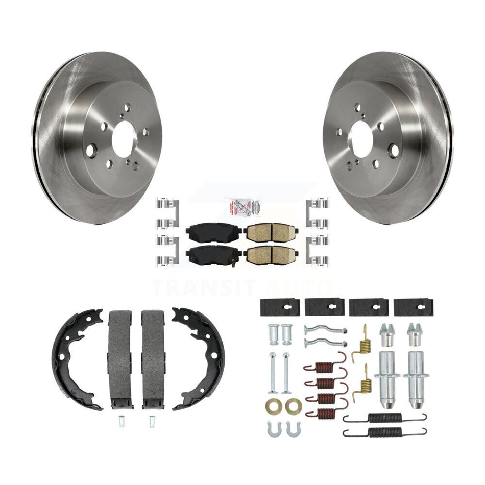 Rear Disc Rotors Ceramic Pads Parking Shoes & Hardware Kit For 14-18 Subaru Forester 2.0L K8A-108625