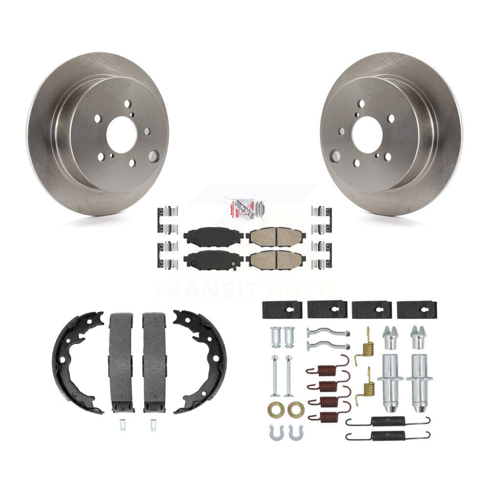 Rear Disc Rotors Ceramic Pads Parking Shoes Hardware Kit For Subaru Crosstrek Impreza XV K8A-108627