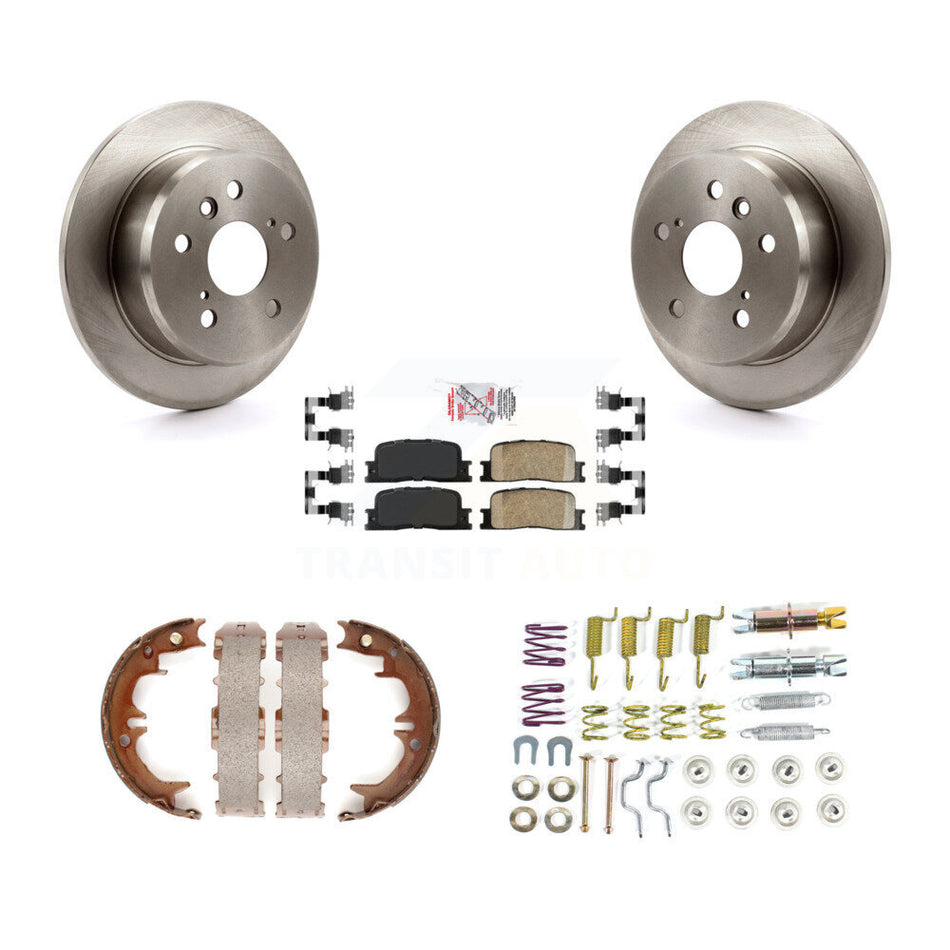 Rear Disc Rotors Ceramic Pads Parking Shoes And Hardware Kit For Toyota Camry Lexus ES330 K8A-108628