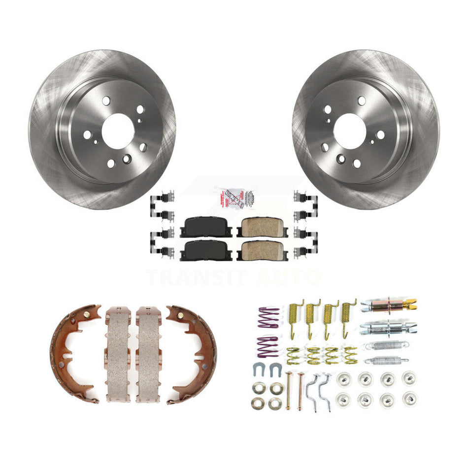 Rear Disc Rotors Ceramic Pads Parking Shoes Hardware Kit For 01-03 Toyota Highlander AWD K8A-108630