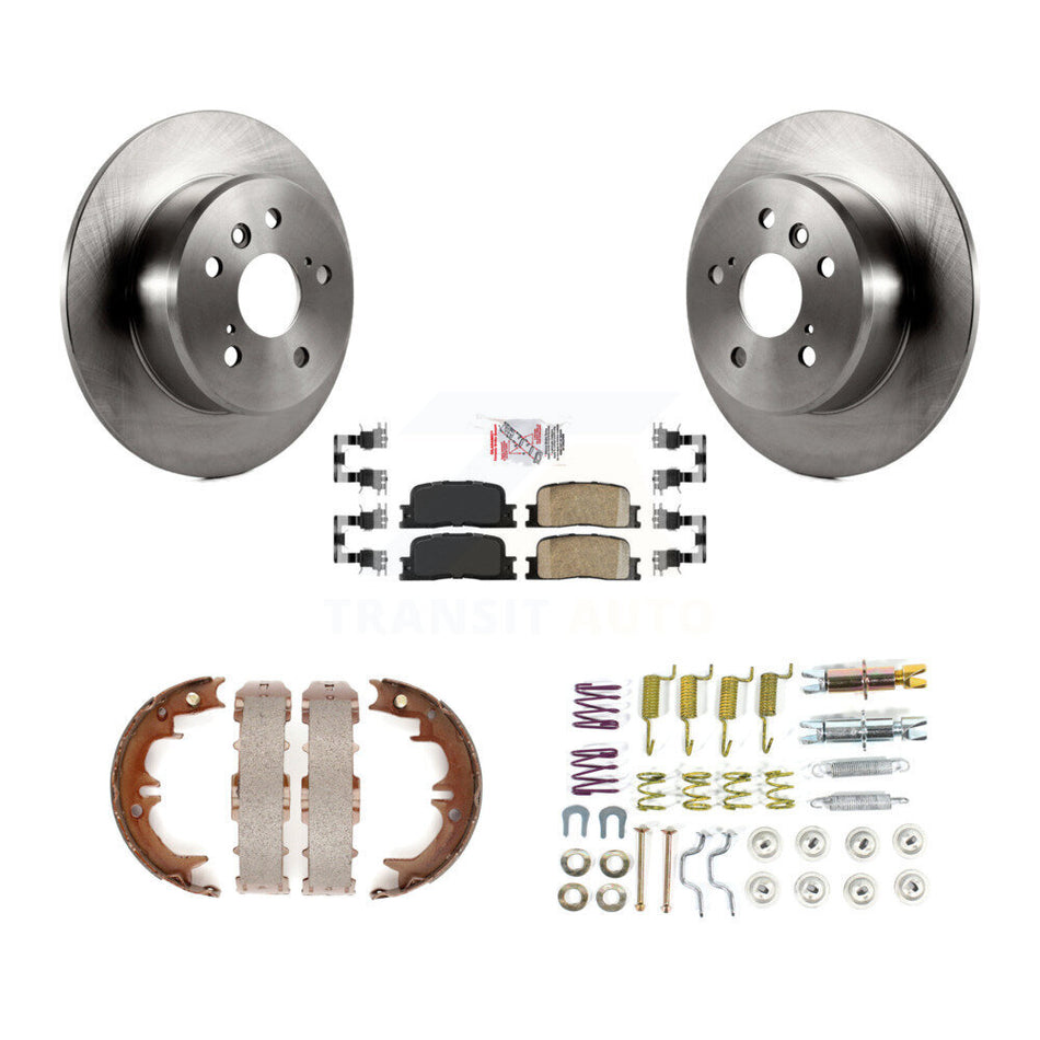 Rear Disc Rotors Ceramic Pads Parking Shoes Hardware Kit For 01-03 Toyota Highlander FWD K8A-108631
