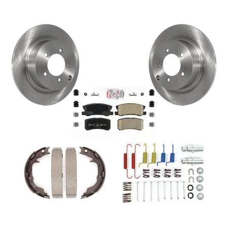 Rear Disc Rotors Ceramic Pads Parking Shoes Hardware Kit For Mitsubishi Lancer Outlander K8A-108638