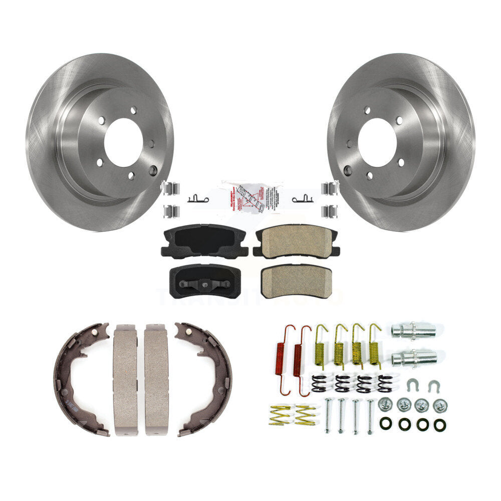 Rear Disc Rotors Ceramic Pads Parking Shoes Hardware Kit For Jeep Patriot Chrysler Dodge K8A-108639