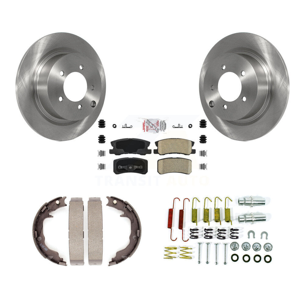Rear Disc Rotors Ceramic Pads Parking Shoes Hardware Kit For Jeep Patriot Chrysler Dodge K8A-108642