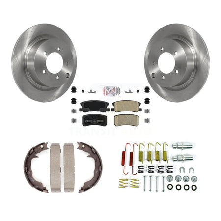 Rear Disc Rotors Ceramic Pads Parking Shoes Hardware Kit For Jeep Patriot Chrysler Dodge K8A-108642