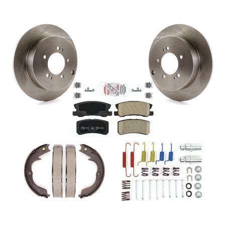 Rear Disc Rotors Ceramic Pads Parking Shoes Hardware Kit For Mitsubishi Lancer Outlander K8A-108643