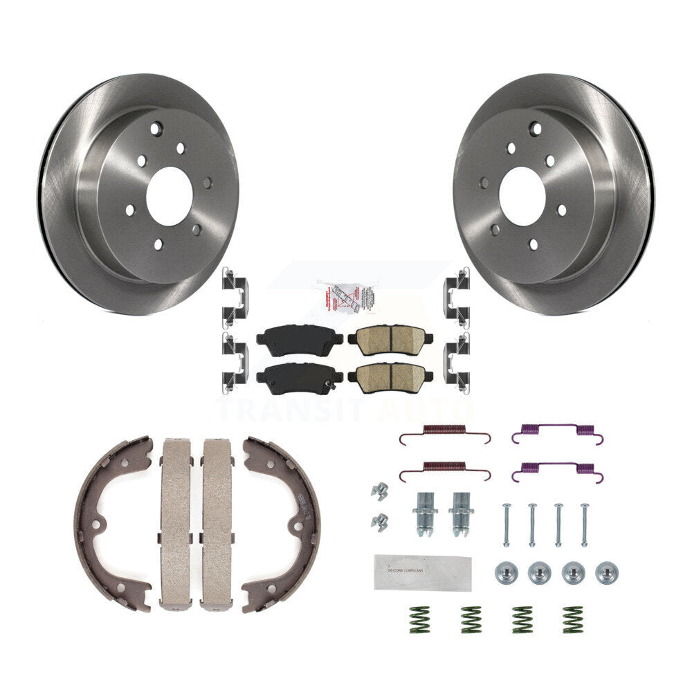 Rear Disc Rotors Ceramic Pads Parking Shoes And Hardware Kit For 2006-2007 Nissan Xterra K8A-108660