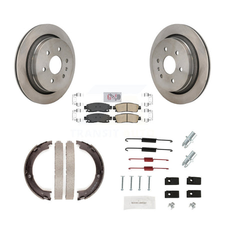 Rear Disc Rotors Ceramic Pads Parking Brake Shoes And Hardware Kit For Cadillac XTS K8A-108662