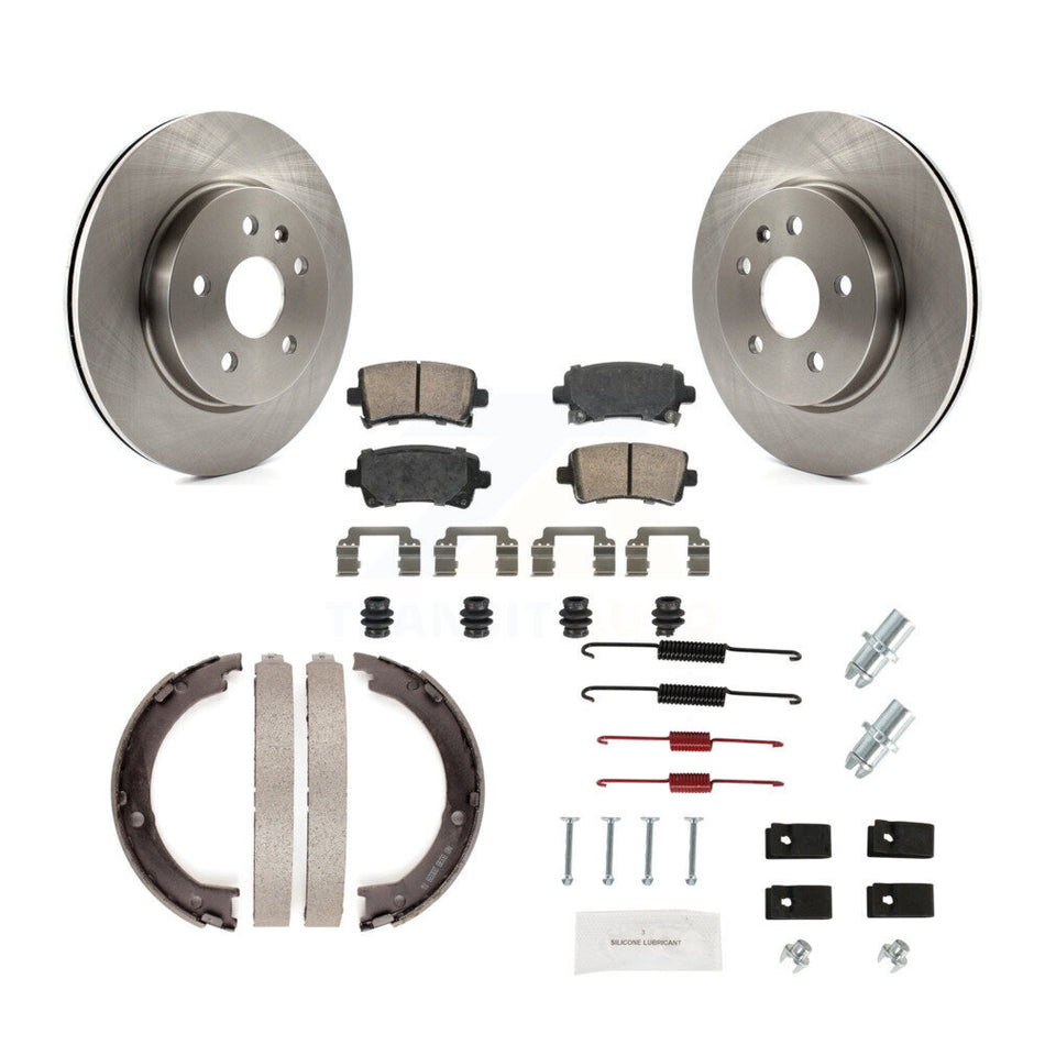 Rear Disc Rotors Ceramic Pads Parking Brake Shoes And Hardware Kit For Cadillac XTS K8A-108664