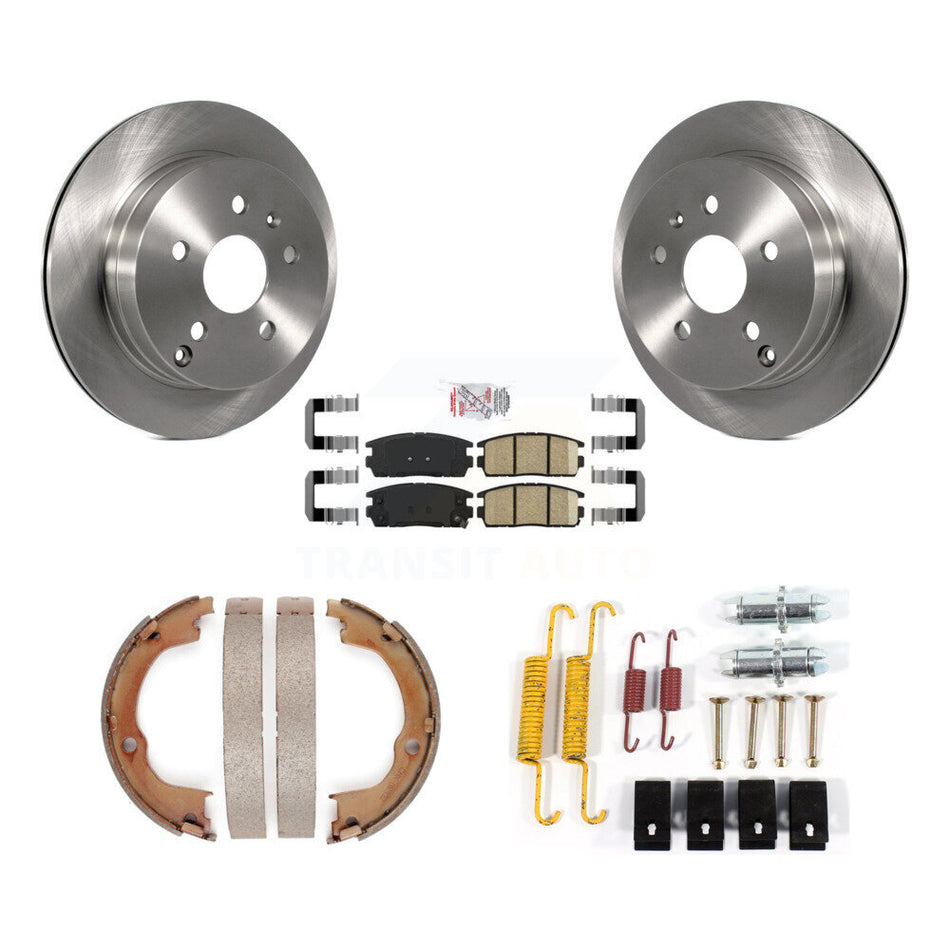 Rear Disc Rotors Ceramic Pads Parking Brake Shoes Hardware Kit For Chevrolet Equinox GMC K8A-108670