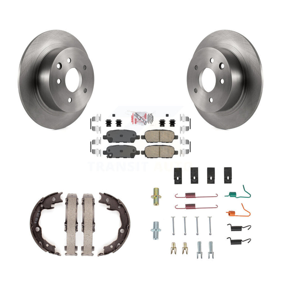 Rear Disc Rotors Ceramic Pads Parking Brake Shoes And Hardware Kit For Nissan Sentra K8A-108682