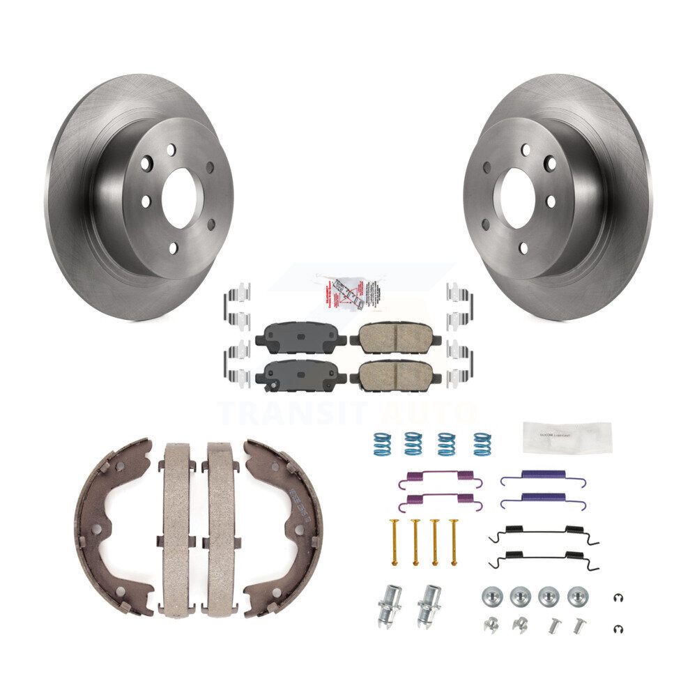 Rear Disc Rotors Ceramic Pads Parking Shoes And Hardware Kit For 2007-2009 Nissan Altima K8A-108697