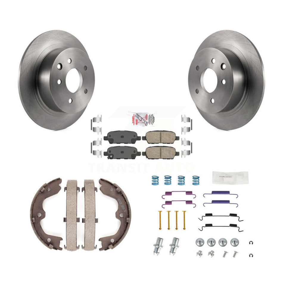 Rear Disc Rotors Ceramic Pads Parking Shoes And Hardware Kit For 2007-2009 Nissan Altima K8A-108697
