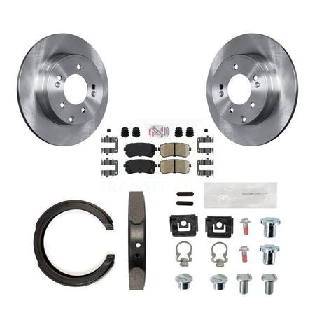 Rear Disc Rotors Ceramic Pads Parking Shoes & Hardware Kit For Hyundai Tucson Sonata Kia K8A-108700