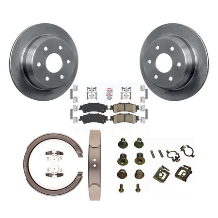 Rear Disc Rotors Ceramic Pads Parking Shoes Hardware Kit For Chevrolet GMC Silverado 1500 K8A-108712