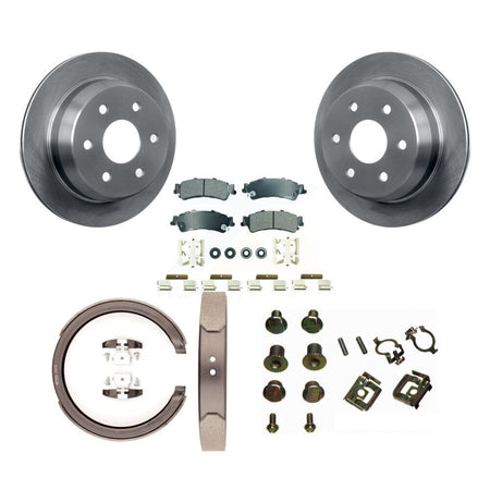 Rear Disc Rotors Semi-Metallic Pads Parking Shoes And Hardware Kit For Chevrolet GMC 1500 K8A-108713