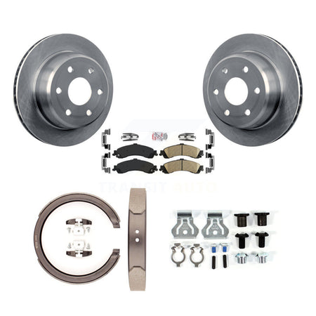Rear Disc Rotors Ceramic Pads Parking Shoes & Hardware Kit For 2006 GMC Yukon XL 1500 4WD K8A-108715