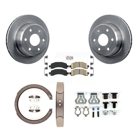 Rear Disc Rotors Ceramic Pads Parking Shoes & Hardware Kit For 2006 GMC Yukon XL 1500 RWD K8A-108716