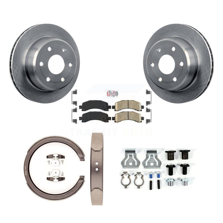 Rear Disc Rotors Ceramic Pads Parking Shoes & Hardware Kit For 2006 GMC Yukon XL 1500 RWD K8A-108716