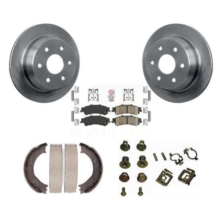 Rear Disc Rotors Ceramic Pads Parking Shoes Hardware Kit For Chevrolet Silverado 1500 GMC K8A-108719