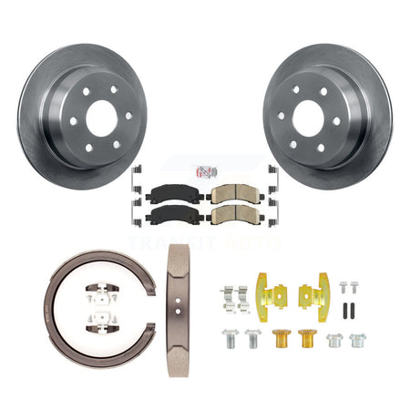 Rear Disc Rotors Ceramic Pads Parking Shoes And Hardware Kit For Chevrolet Avalanche 1500 K8A-108722