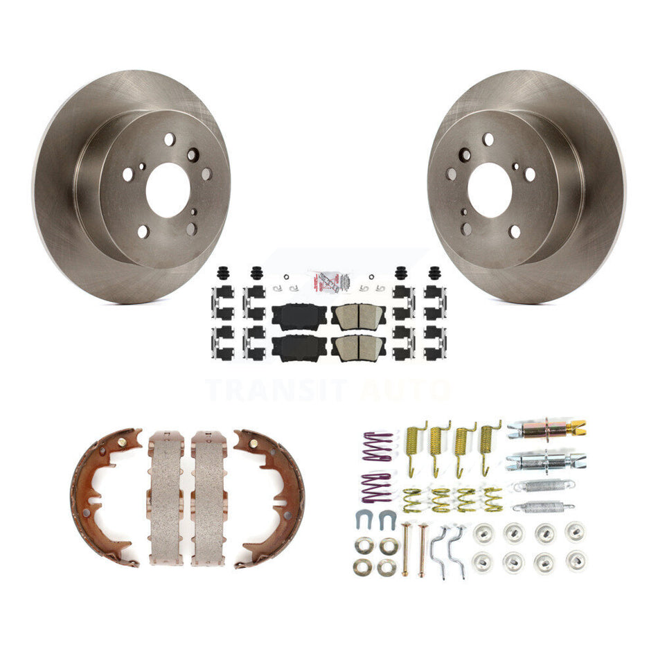 Rear Disc Rotors Ceramic Pads Parking Shoes And Hardware Kit For Toyota Camry Lexus ES350 K8A-108747