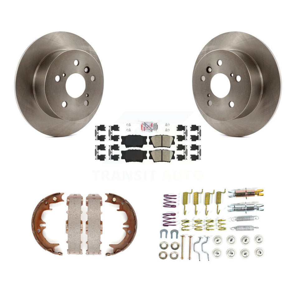 Rear Disc Rotors Ceramic Pads Parking Shoes And Hardware Kit For Toyota Camry Lexus ES350 K8A-108748