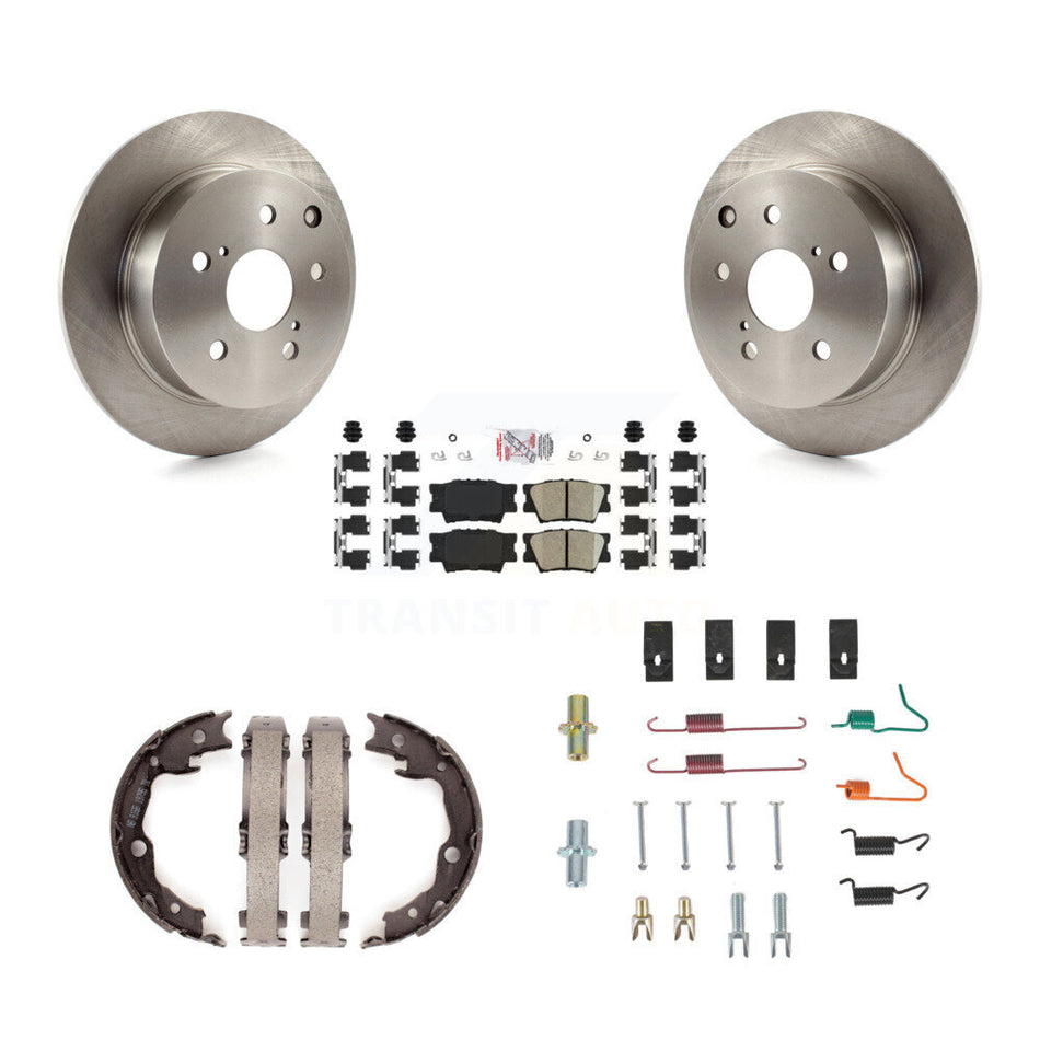 Rear Disc Rotors Ceramic Pads Parking Shoes & Hardware Kit For Toyota Matrix Pontiac Vibe K8A-108753
