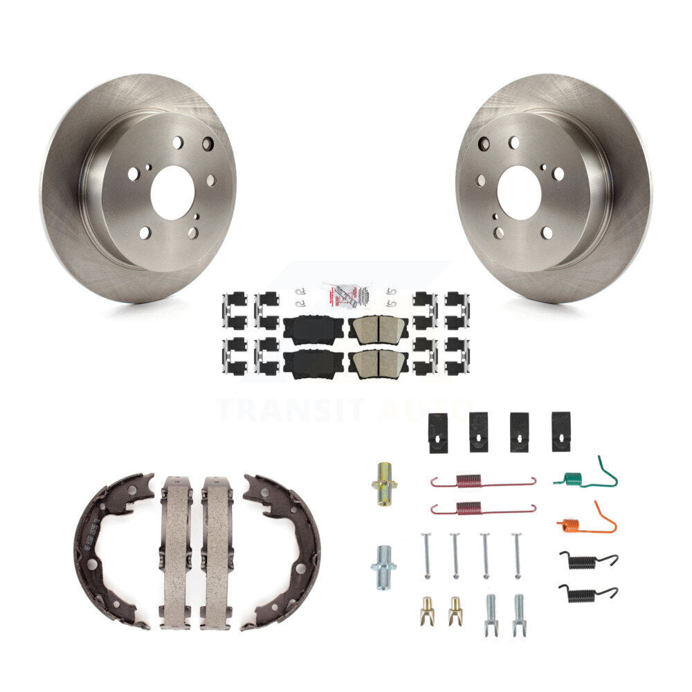 Rear Disc Rotors Ceramic Pads Parking Shoes & Hardware Kit For Toyota Matrix Pontiac Vibe K8A-108754