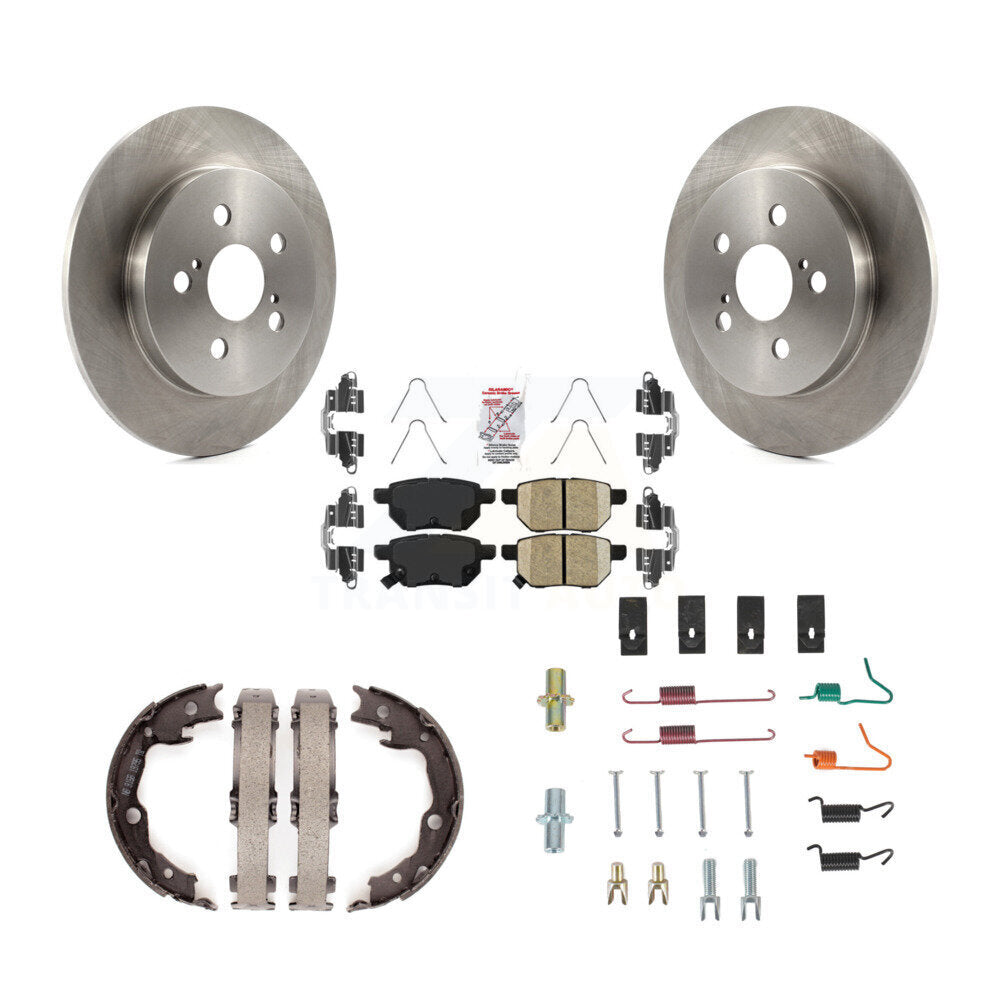 Rear Disc Rotors Ceramic Pads Parking Shoes & Hardware Kit For Toyota Matrix Pontiac Vibe K8A-108756