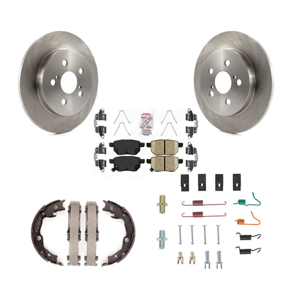 Rear Disc Rotors Ceramic Pads Parking Shoes & Hardware Kit For Toyota Matrix Pontiac Vibe K8A-108756
