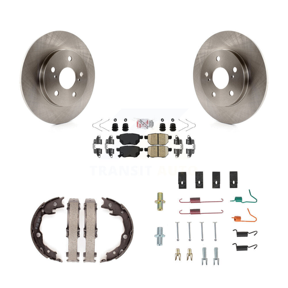 Rear Disc Rotors Ceramic Pads Parking Shoes & Hardware Kit For Toyota Matrix Pontiac Vibe K8A-108757