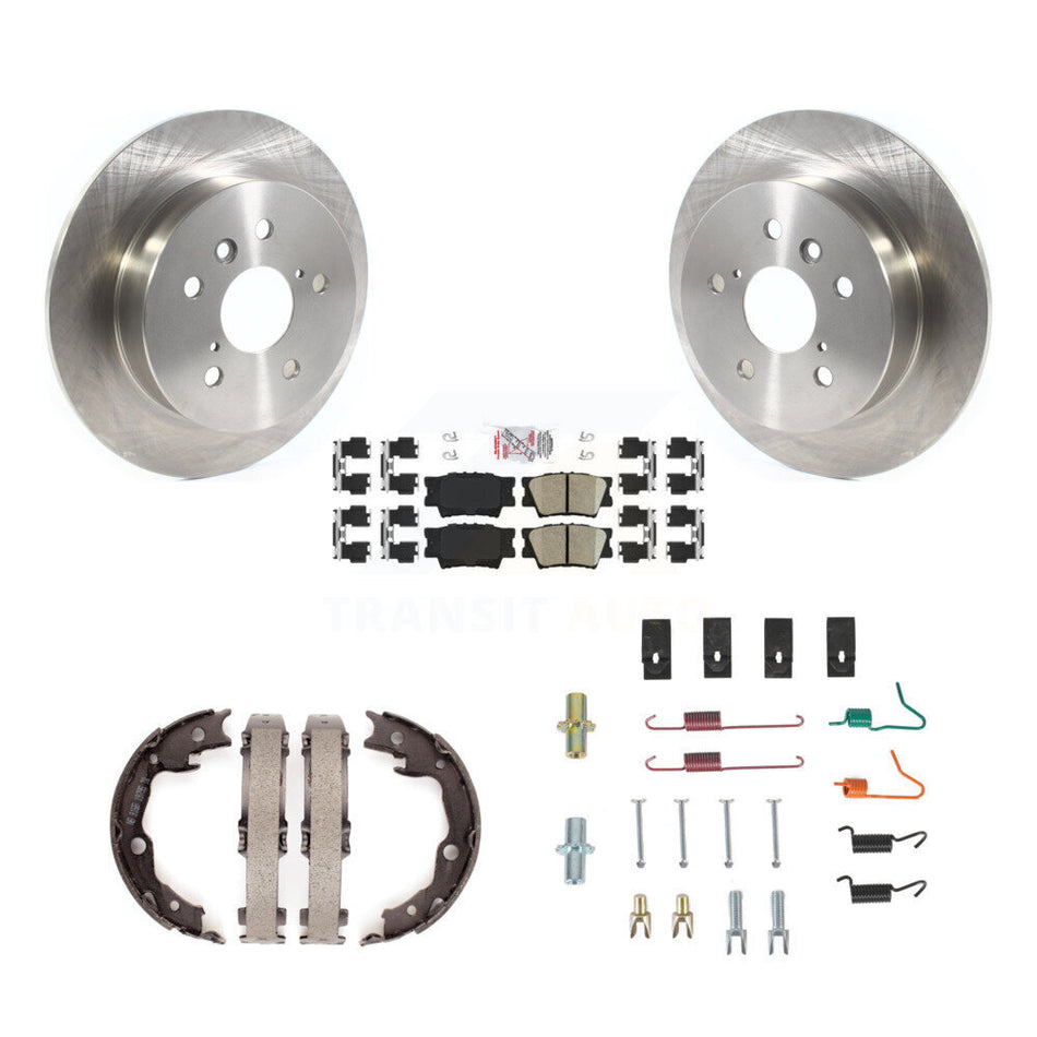 Rear Disc Rotors Ceramic Pads Parking Brake Shoes And Hardware Kit For Toyota Camry K8A-108760