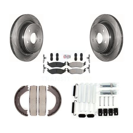 Rear Disc Rotors Semi-Metallic Pads Parking Shoes Hardware Kit For Dodge Ram 1500 Durango K8A-108773