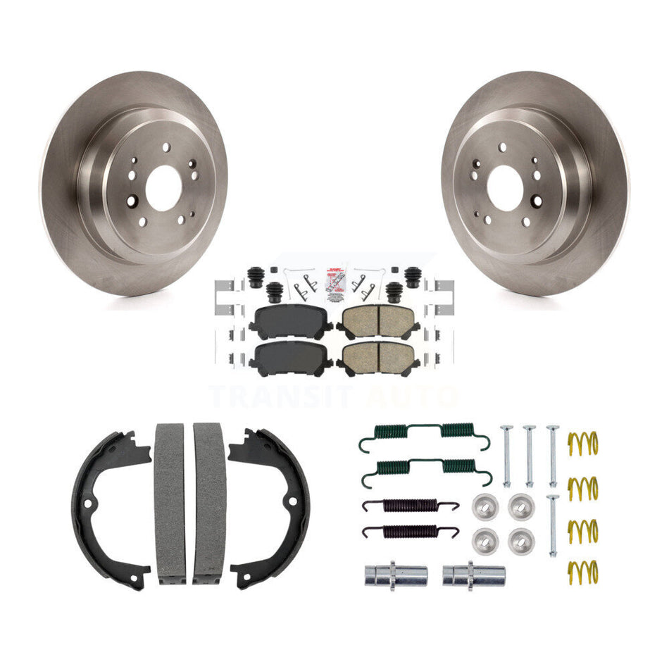 Rear Disc Rotors Ceramic Pads Parking Brake Shoes & Hardware Kit For 2014-2016 Acura MDX K8A-108792