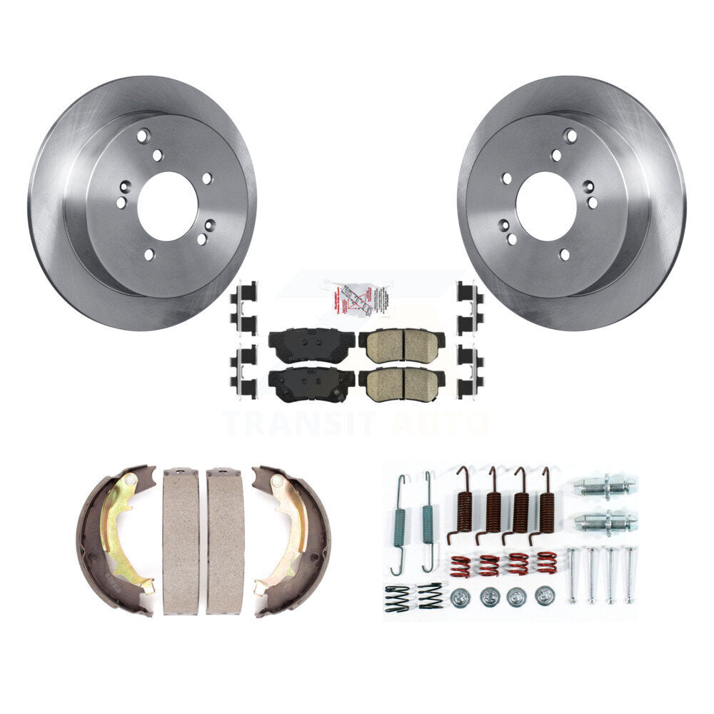 Rear Disc Rotors Ceramic Pads Parking Shoes & Hardware Kit For 2001-2004 Hyundai Santa Fe K8A-108797